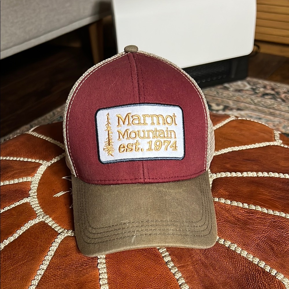 Marmot Maroon and Olive Cap